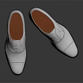 White Leather Dress Shoes with Lace Up Design Orange Inner Lining and Black Sole