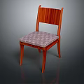 Classic Single Chair with Wooden Frame and Patterned Upholstered Seat Design