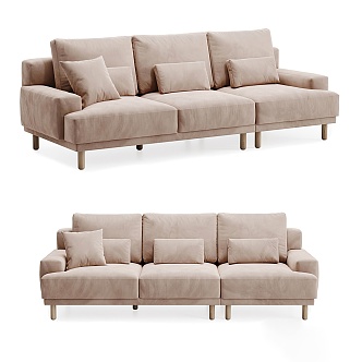 Modern Three-Seat Sofa 3d model