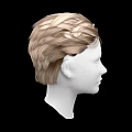 Game Movie Character 3D Head Model With Blond Hair And White Face