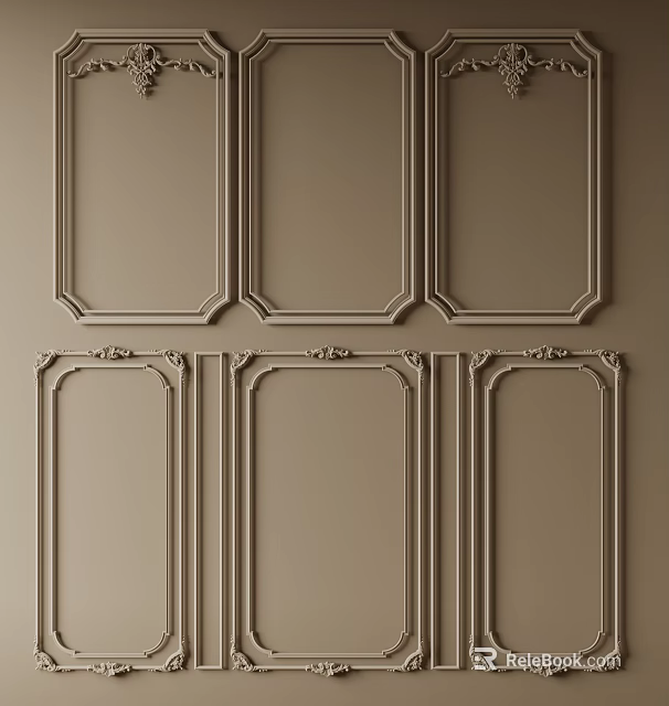 Classic Elegant Gypsum Cornice Wall Decor With Intricate Patterns And Various Styles 3d model 