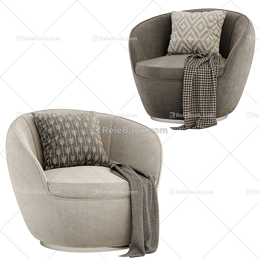 Giulia rotating armchair single sofa 3d model