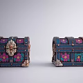 European-style Retro Treasure Chest Medieval Treasure Chest Exquisite Chest Wooden Treasure Chest 3d model