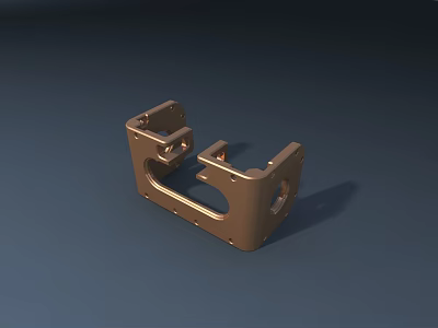 Brown Metal Structural Component With Multiple Holes And Connecting Parts On Dark Background 3d model