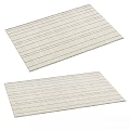 Light Toned Square Rug With Thin Stripes 3d model