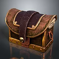 Vintage Wooden Treasure Chest Storage Box With Leather Straps Golden Buckles And Brown Surface Finish
