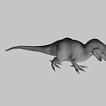 Realistic Gray Dinosaur 3D Model With Scaly Skin And Sharp Claws
