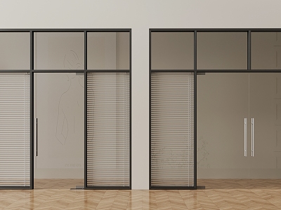 glass door office glass partition 3d model