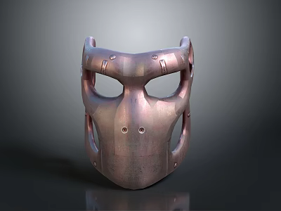 Modern Copper Colored Metal Mask With Mechanical Design And Structural Holes 3d model