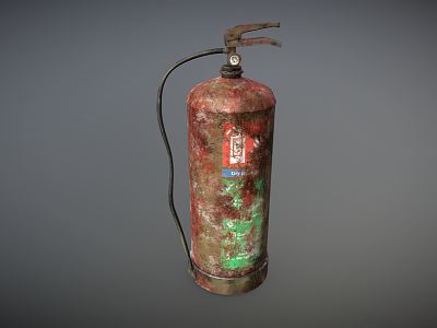 Industrial LOFT fire extinguisher post-apocalyptic fire extinguisher model