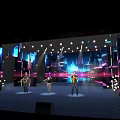 Vibrant Stage Performance With Colorful Lighting Live Music And Background Screen