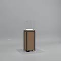 Brown Retail Display Cabinet Shelf With Transparent Glass Cover And Solid Base 3d model