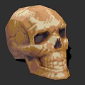 Game and Movie Character 3D Skull with Pixel Texture and Low Poly Design