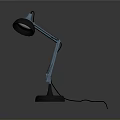 Modern Lighting Combination with Adjustable Metal Arm Round Base Blue Black Desk Lamp Design