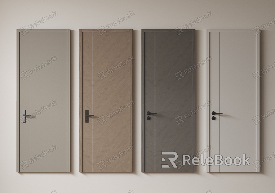 Modern Minimalist Single Door Room Door Bedroom Door Handler Door Flat Door Solid Wooden Door Kitchen Toilet Door Swing Door model