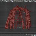 Stone And Wood Dome Shaped Shelter Structure Built Using Natural Tree Branches 3d model