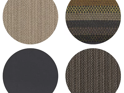Round Rugs With Various Textured Patterns And Neutral Color Tones For Home Decor 3d model