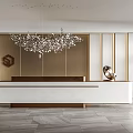 Modern Front Desk Sales Office Reception Desk 3d model