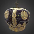 Luxurious Purple Crown Adorned With Gold Accents Colorful Gemstones And Pearls