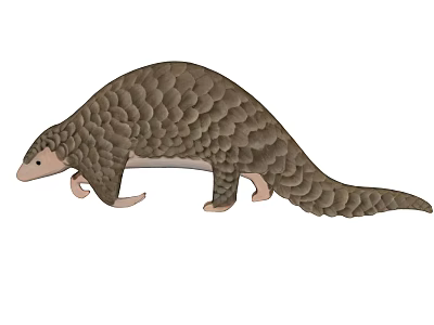 Scaly Armored Reptile Species With Long Tail In Natural Terrestrial Habitat 3d model