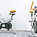 Modern Fitness Exercise Bikes With Yellow Seats And White Black Frames