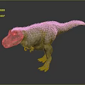 Realistic Tyrannosaurus Rex 3D Model With Detailed Skin Texture Standing On Gray Background
