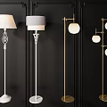 Modern White And Gold Floor Lamps With Minimalist Design And Decorative Bases