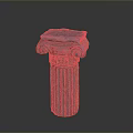 Classical Greek Column With Fluted Shaft And Decorative Scroll Capital