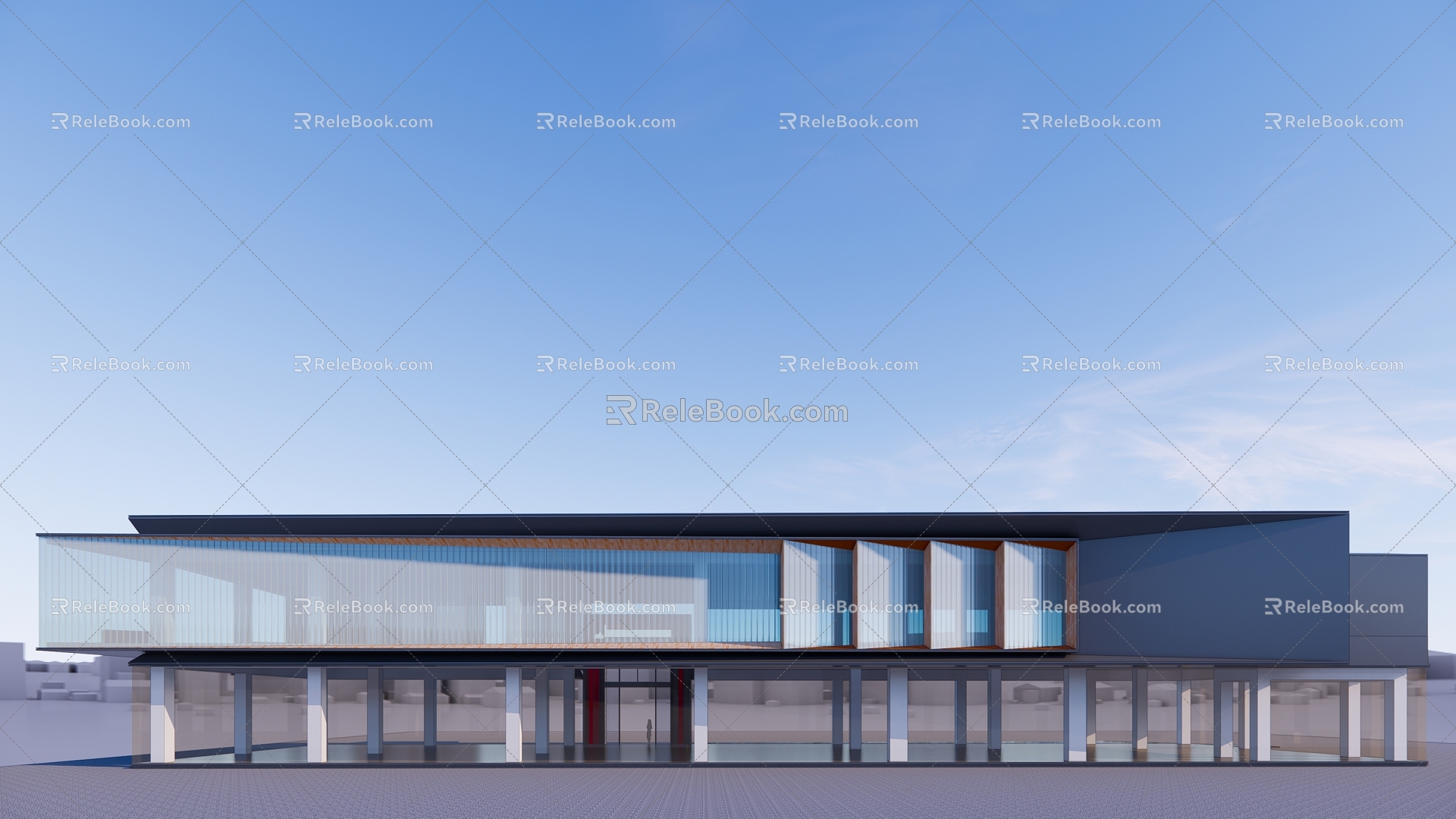 Modern Sales Office Building Overhead Art Sales Office Building 3d model