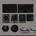 Various Modern Kitchen Appliances Including Induction Cooktops And Electric Hot Plates