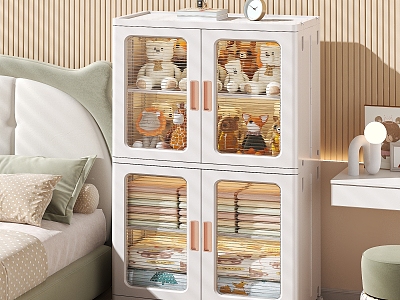 Modern Style Wardrobe Clothes Snack Milk Powder Toy Doll Potato Chips Folding Clothes Folding Storage Cabinet Storage Box 3d model