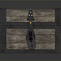 Classic Wooden Chest Furniture with Decorative Metal Straps Lock and Handles