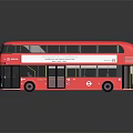Red Double Decker Bus With Upper And Lower Decks And Modern Exterior Design