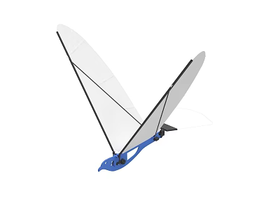 Toy Glider Model With White Wings Black Frame And Blue Body 3d model