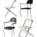 Sleek Modern Dining Chairs Featuring Various Designs Metal Frames And Leather Seats 3d model