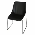 Modern Black Chair With Metal Legs And Minimalist Design For Home Office