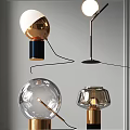 Modern Table Lamp Combination Bedside Decorative Metal Table Lamp Spherical Glass Lampshade Table Lamp Living Room Floor Table Lamp Study Room Table Lamp Simple Fashion Table Lamp 3d model