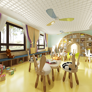 Modern Kindergarten Classroom 3d model