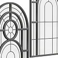 Classic Arched Floor To Ceiling Windows With Grid Pattern Design