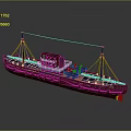 Red Water Transport Boat Featuring Solar Panels on Deck and Chimney Hull Design