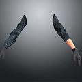 Human Arms With Dark Sleeves Light Skin And Black Wristband Features