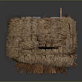 Unique Wooden House Featuring Thatch Roof Bird Like Legs Support And Wooden Details