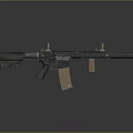 Tactical Assault Rifle With Black Body Scope Brown Magazine And Ergonomic Grip Design