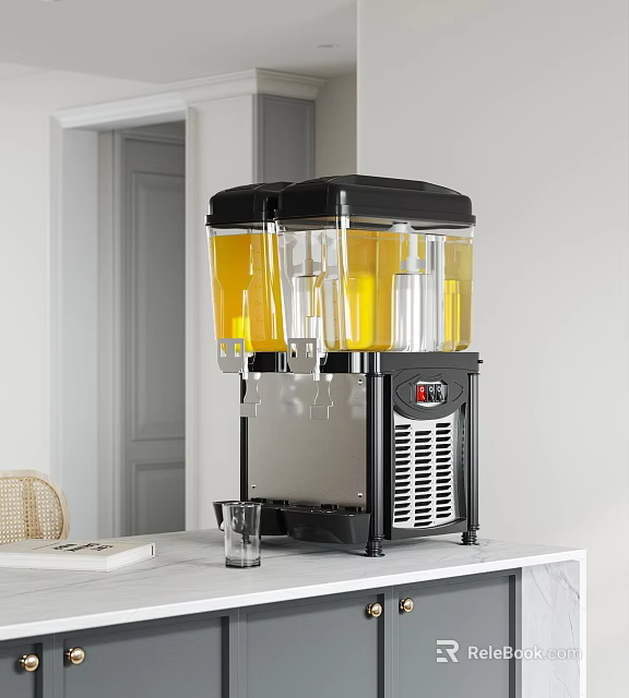 Modern Double Tank Beverage Dispenser With Cooling Function For Home Countertop Use 3d model 