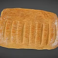 Golden Flaky Pastry With Striped Top Filled With Yellow Sweet Filling