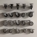 Various Metal Casters With Different Wheel Designs For Furniture And Equipment