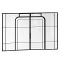 Modern Glass Partition With Slim Metal Frame For Interior Room Divider Design
