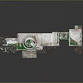 Ruined Classical Architecture Featuring Dome Columns Stone Steps Debris And Reflective Base