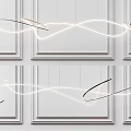 Modern Curved LED Chandelier Design For Interior With Decorative Wall Panels