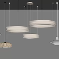 Living Room Modern Pendant Lights With Circular Textured Shades And Petal Shaped Designs Warm Glow